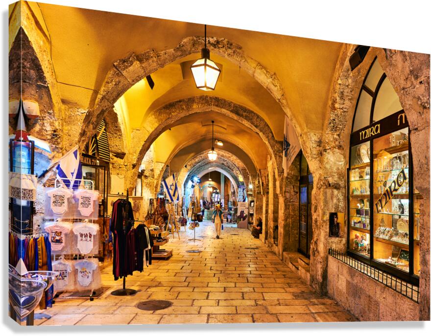 Exploring the Cardo in the Jewish quarter of Jerusalem Israel