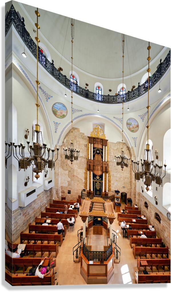 Visiting Hurva Synagogue in Jerusalem Israel during a prayer ser