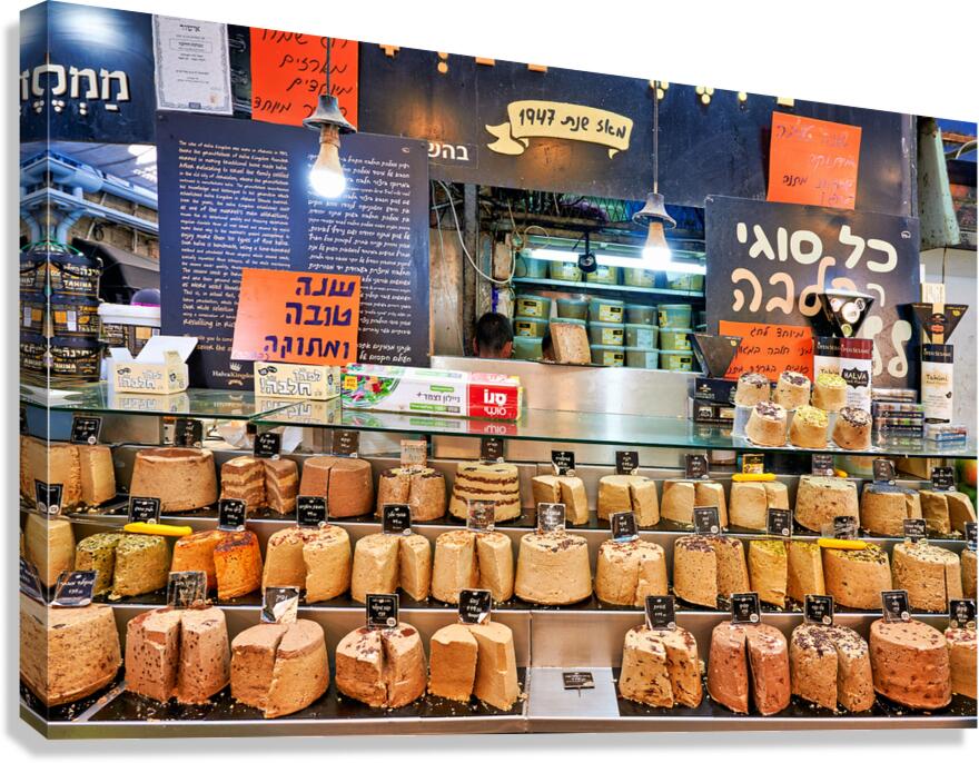 Cheese display at Mahane Yehuda Market in Jerusalem Israel
