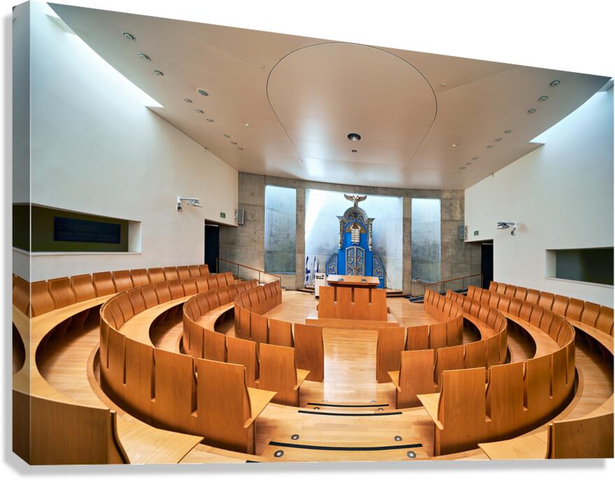 Inside the synagogue at Yad Vashem in Jerusalem Israel