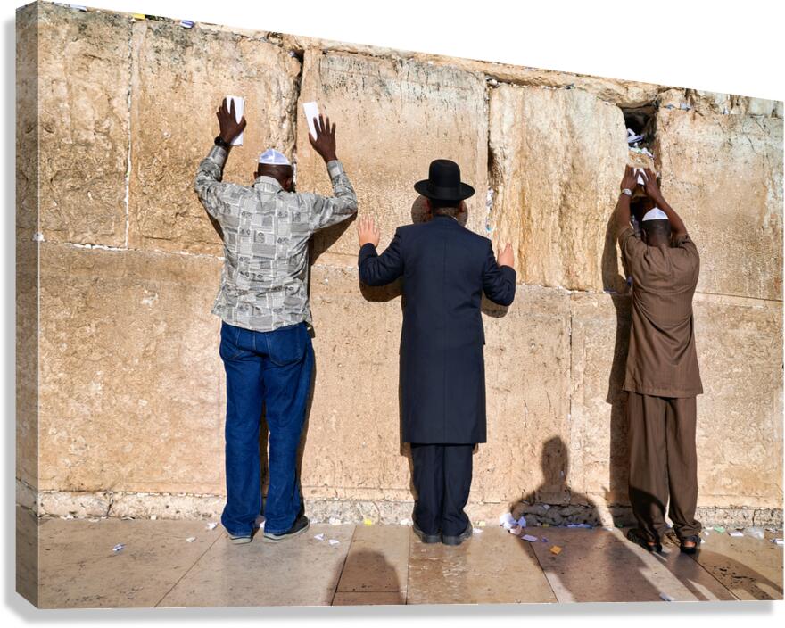 Orthodox jews pray at the wailing wall in jerusalem israel