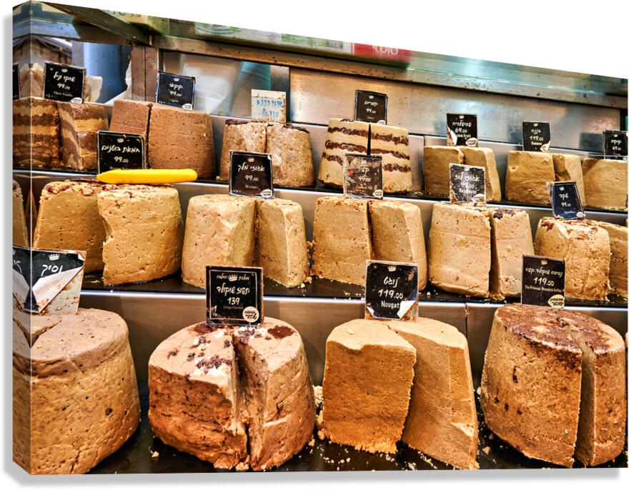 Cheese display at Mahane Yehuda Market in Jerusalem