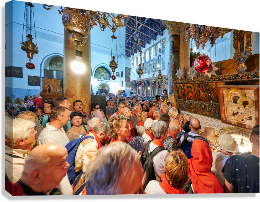Crowd visits Church of the Nativity in Bethlehem Israel