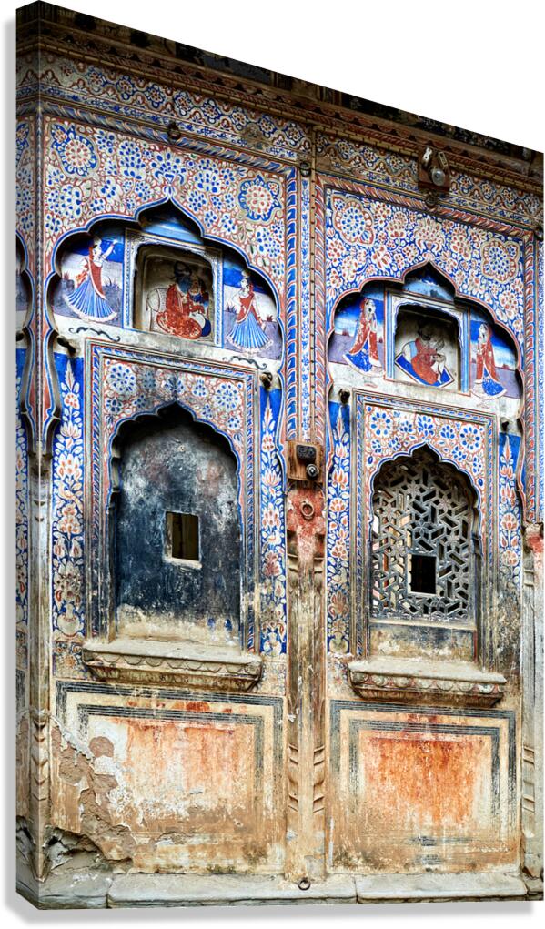 Decorated painted houses in Mandawa Shekhawati region of Rajasth