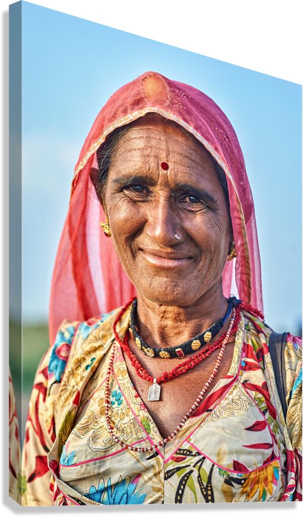 Portrait of a smiling woman in Khimsar Rajasthan India