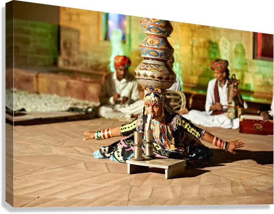 Dancer performs traditional art in Khimsar Rajasthan India