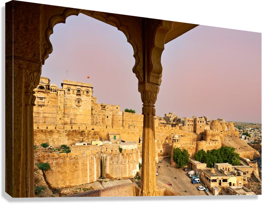Sunset view of walls in Jaisalmer Rajasthan