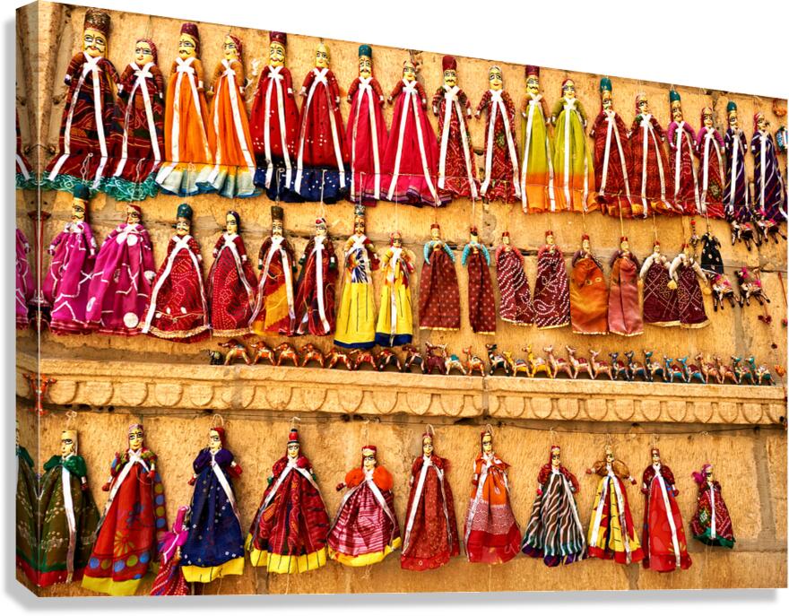 Traditional dolls displayed in Jaisalmer Rajasthan market