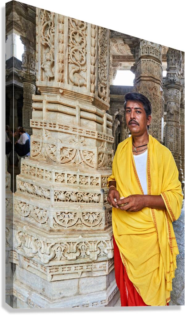 Priest in traditional dress at Jain temples in Ranakpur India