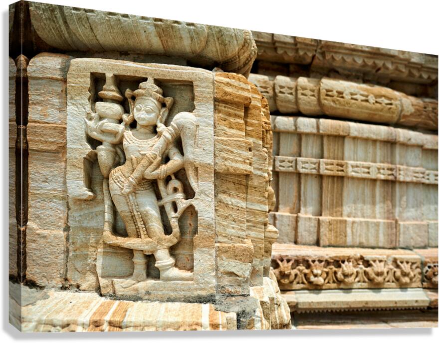 Carving of a deity at Chittorgarh Fort in Rajasthan India