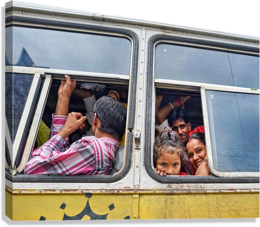 Passengers travel on a bus in Udaipur Rajasthan