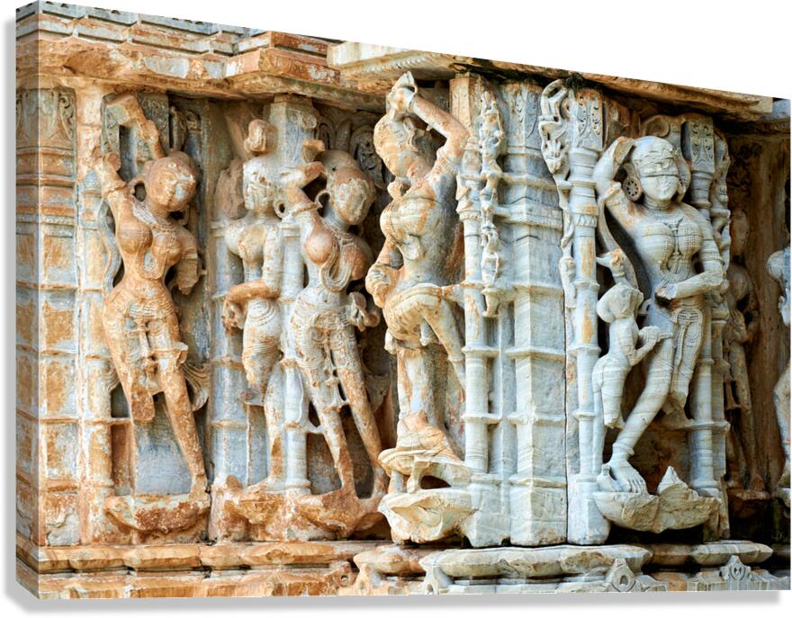 Sculptures at chittorgarh fort in rajasthan india