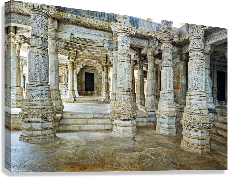 Jain old temples in Ranakpur show intricate stone work and histo