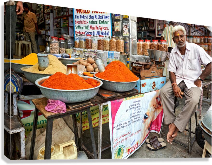 Selling spices at Sardar Market Girdikot in Jodhpur Rajasthan