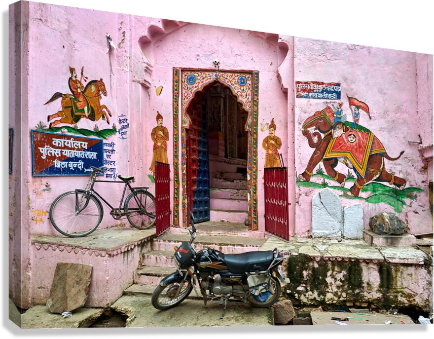 Decorated painted house in Bundi Rajasthan shows local culture