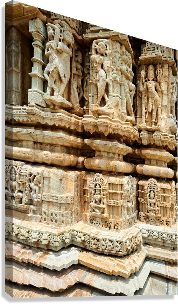 Carved stone sculptures at Chittorgarh Fort in Rajasthan India