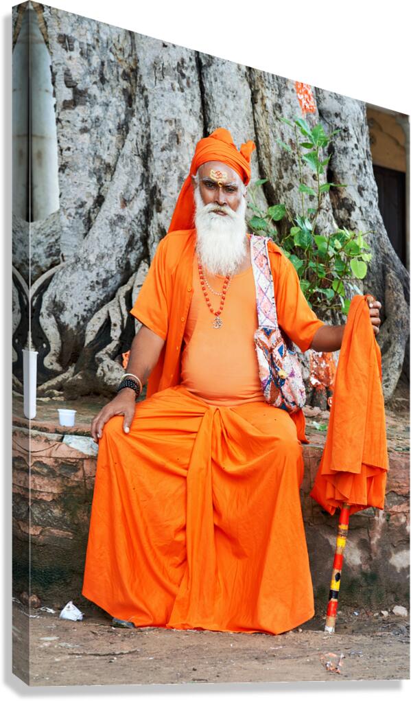 Sadhu sitting under a tree in Jaipur Rajasthan