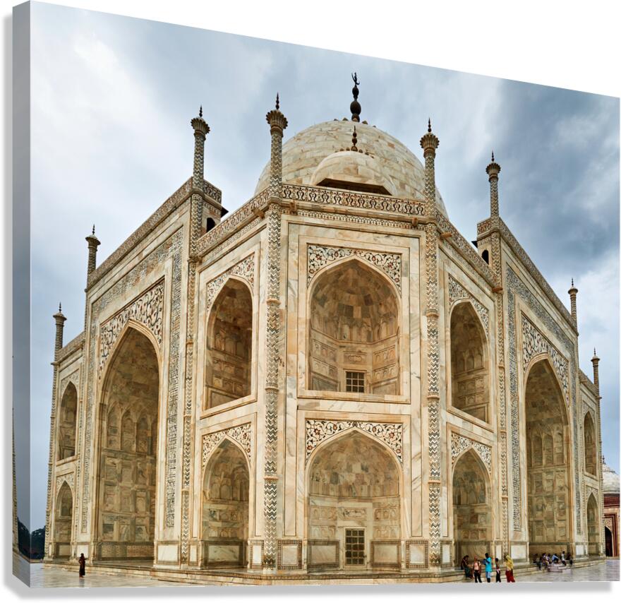 Explore Taj Mahal Palace in Agra India during a cloudy day