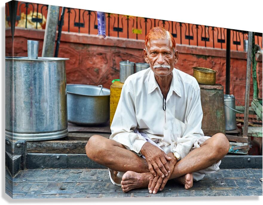 Portrait of an old man sitting in Bundi Rajasthan India