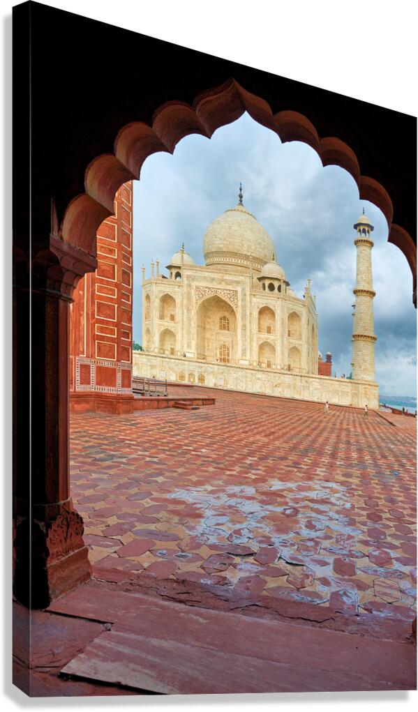 Visit to Taj Mahal Palace in Agra India under cloudy sky