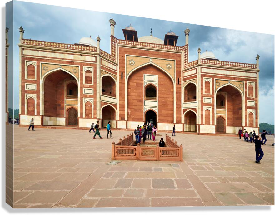 Visitors explore Humayuns Tomb in Delhi India during the day
