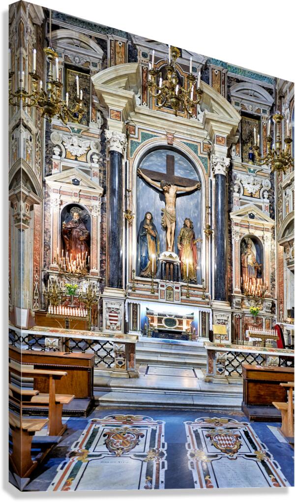 View of the altar in Gesu Nuovo church in Naples Italy