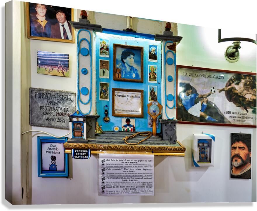 Devotion to Diego Maradona in Naples at a Spaccanapoli bar