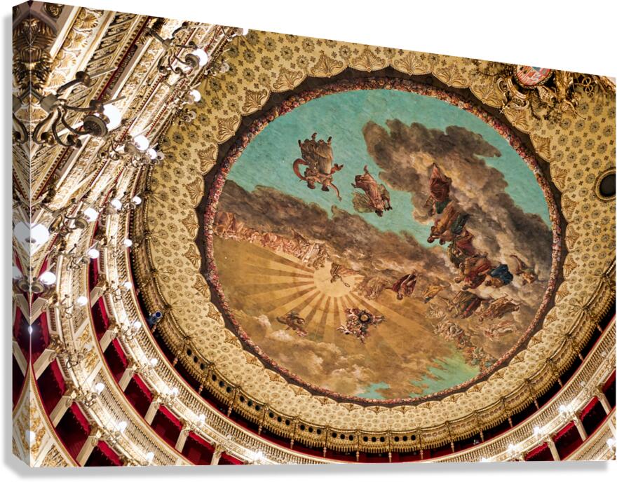 Royal Theatre of Saint Charles ceiling in Naples Campania Italy