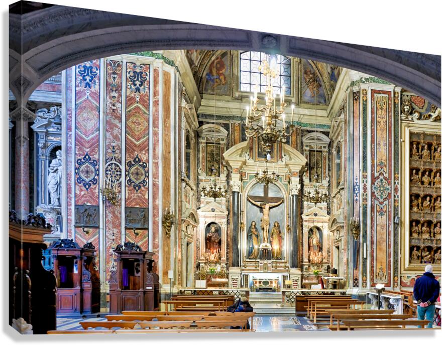 Exploring the interior of Gesu Nuovo Church in Naples