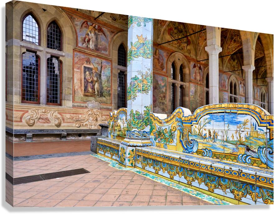 Cloister of the clarisses at santa chiara basilica in naples ita