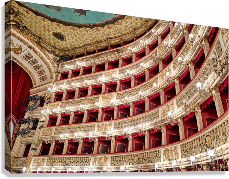 Views inside the Royal Theatre of Saint Charles in Naples Italy