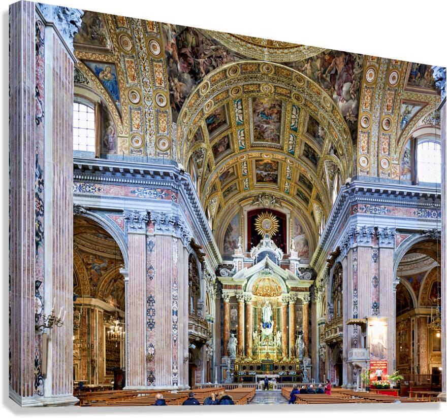Gesu Nuovo New Jesus church interior view in Naples Italy