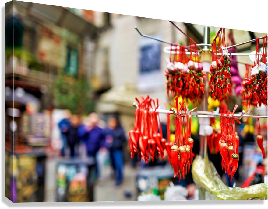 Lucky horns on sale in Spaccanapoli downtown Naples Italy
