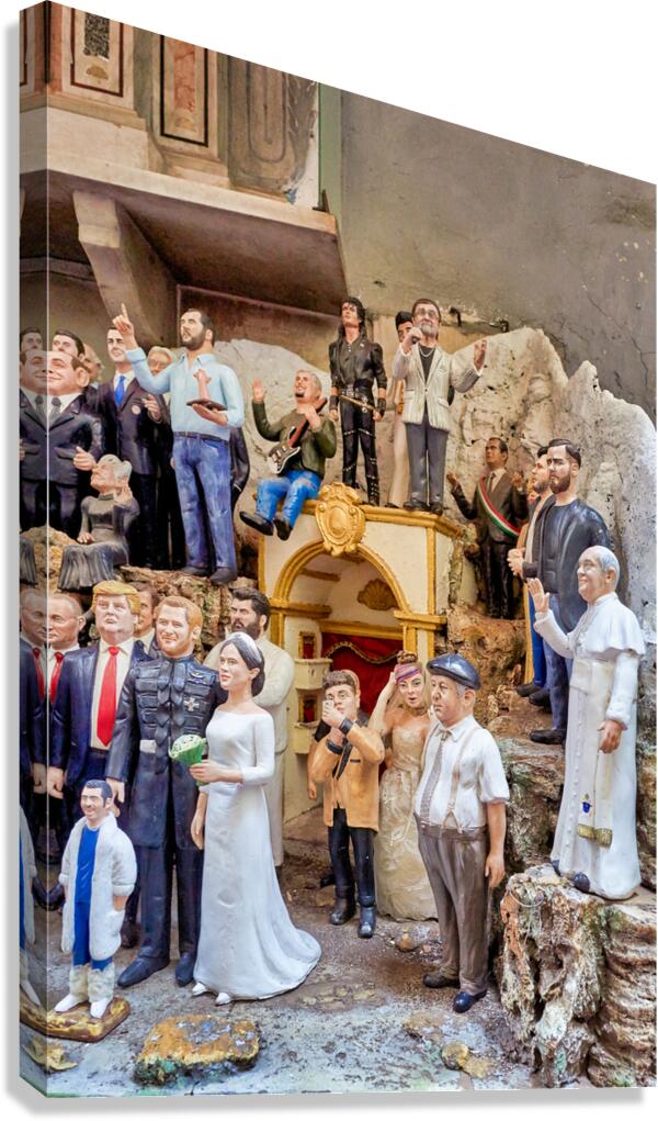 Statues of Christmas nativity scene in Naples Campania workshops