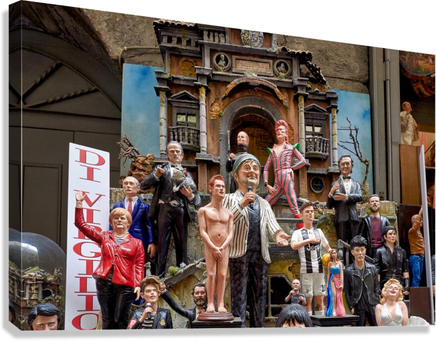 Statues of Naples Christmas Nativity scene in artisan workshop d