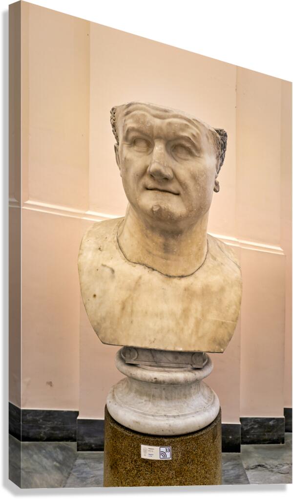 Bust of emperor vespasian at national archaeological museum in n