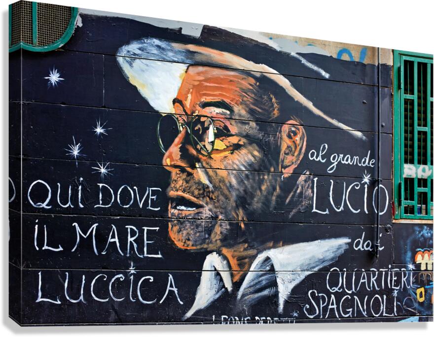 Mural of Lucio Dalla in Quartieri Spagnoli area of Naples Italy