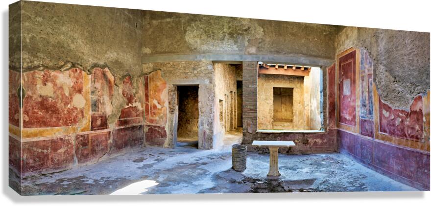 Exploration of ancient rooms in Pompeii near Naples in Campania 