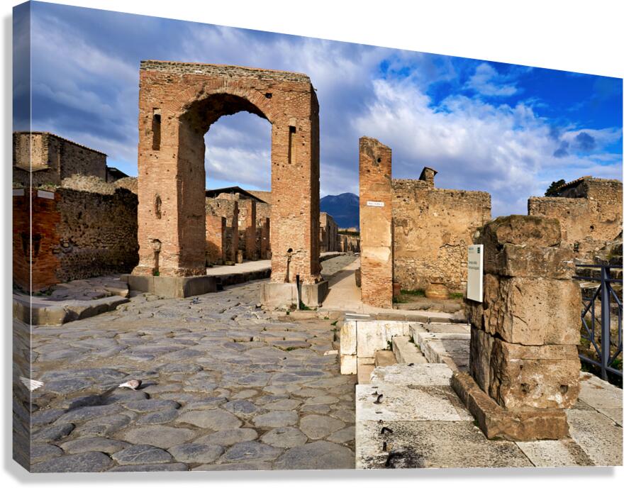 Exploring ancient ruins in Pompeii near Naples in Campania Italy