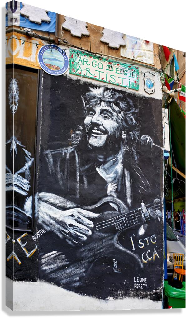 Graffiti of pino daniele in the spanish quarters of naples italy