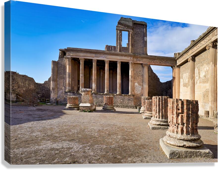 Exploring ancient Roman ruins in Pompeii near Naples Italy