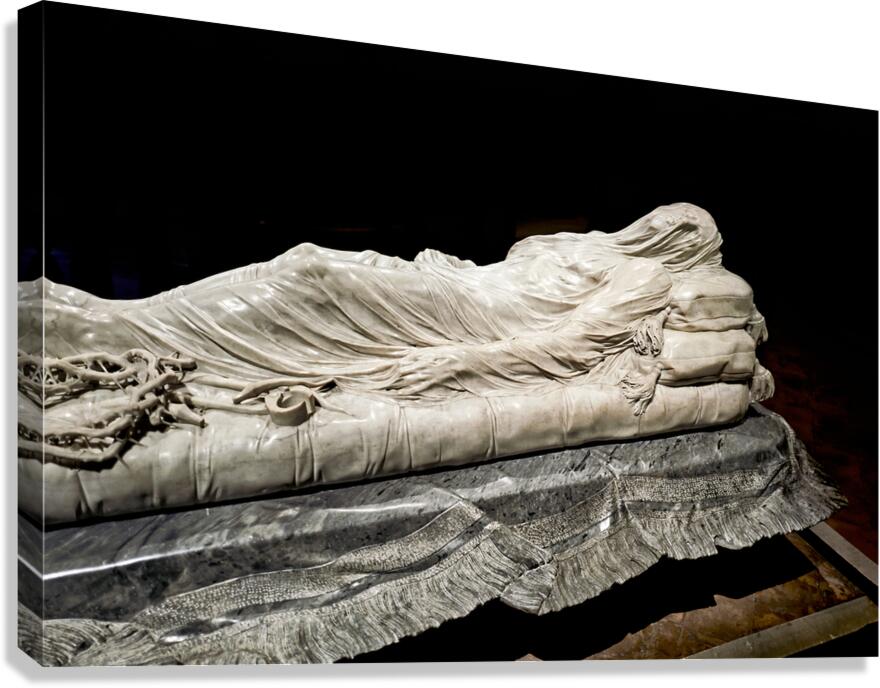 Veiled Christ sculpture located in Sansevero Chapel in Naples It