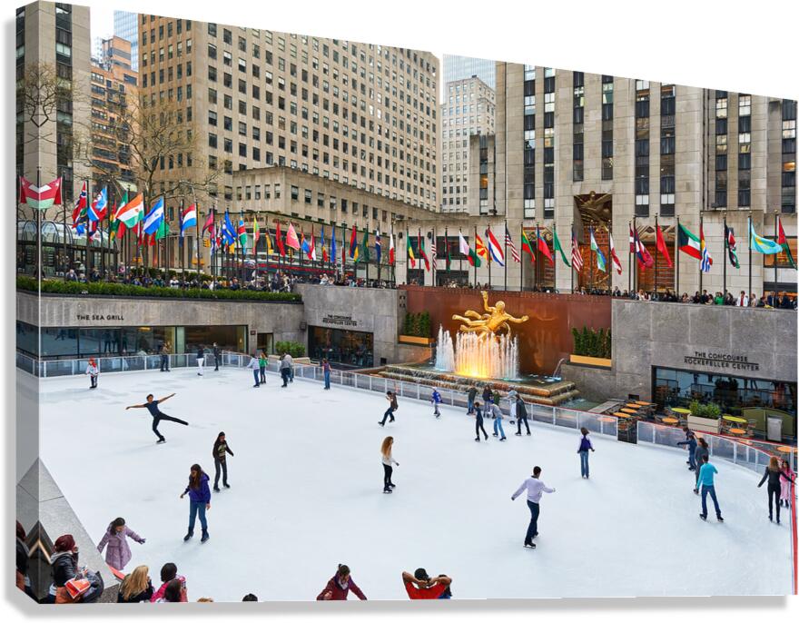 Ice skaters enjoy the rink at Rockefeller Center in Manhattan