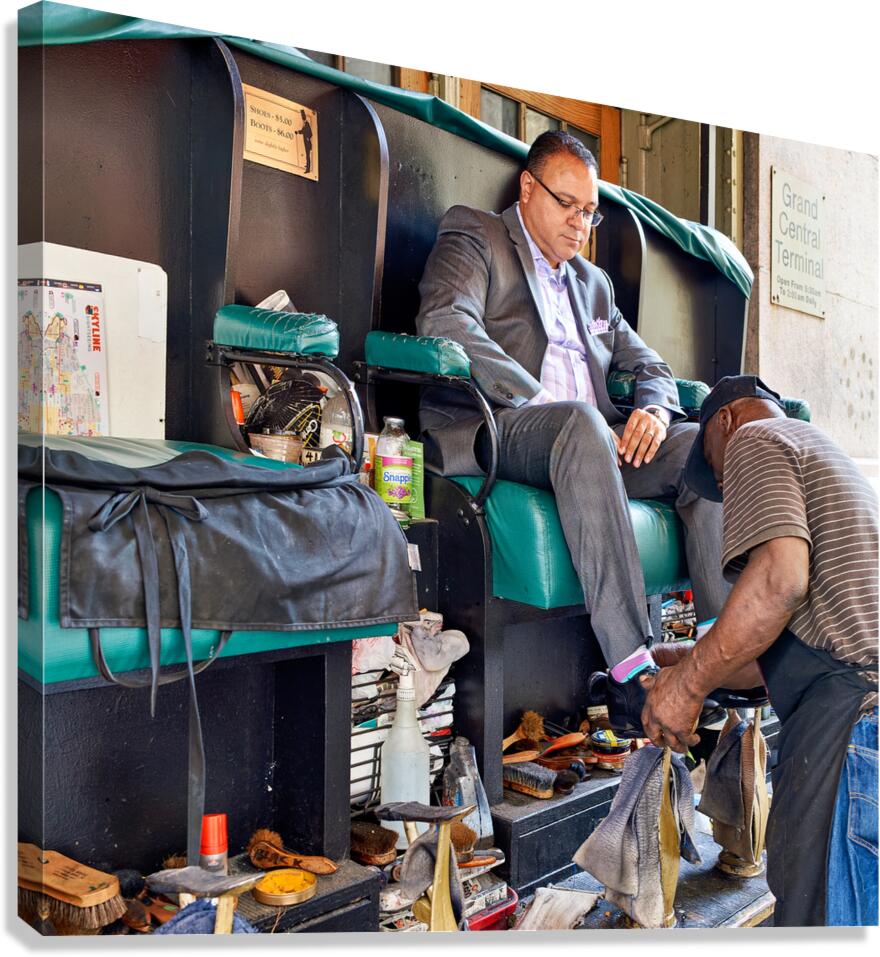 Shoeshine service at Grand Central Terminal in Manhattan New Yo
