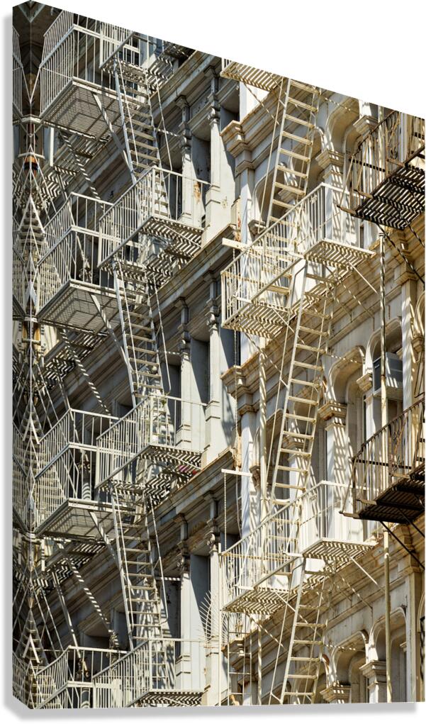 Fire escapes on buildings in Manhattan show city life and design