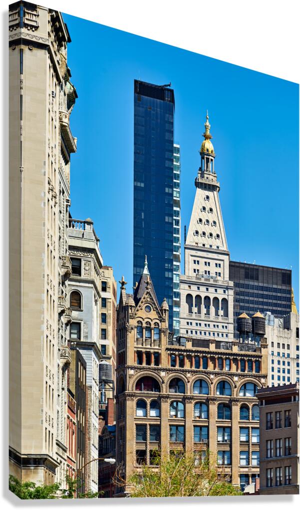 Different architecture seen in Manhattan New York City on a cle