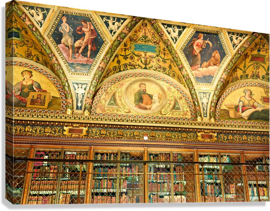 Art and books displayed in the Morgan Library and Museum in Manh