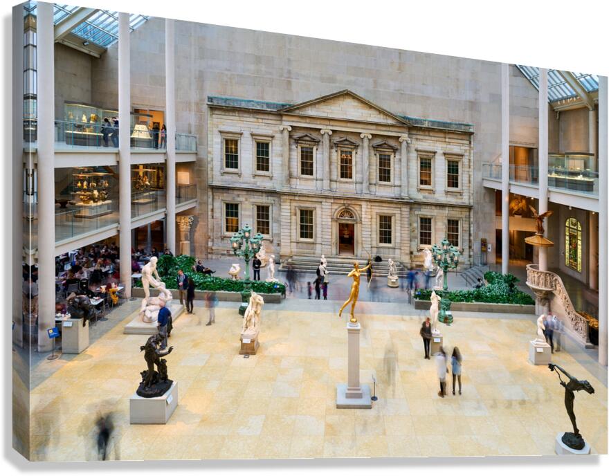 Visitors explore Engelhard Court at the American Wing in Manhatt
