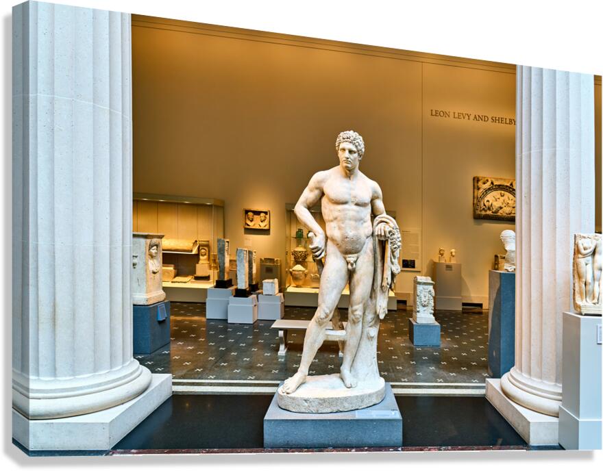 Marble statue of Hercules at Metropolitan Museum of Art in Manha