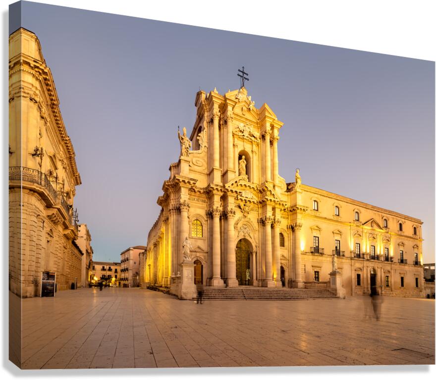 Syracuse Cathedral on Ortygia Island during evening light